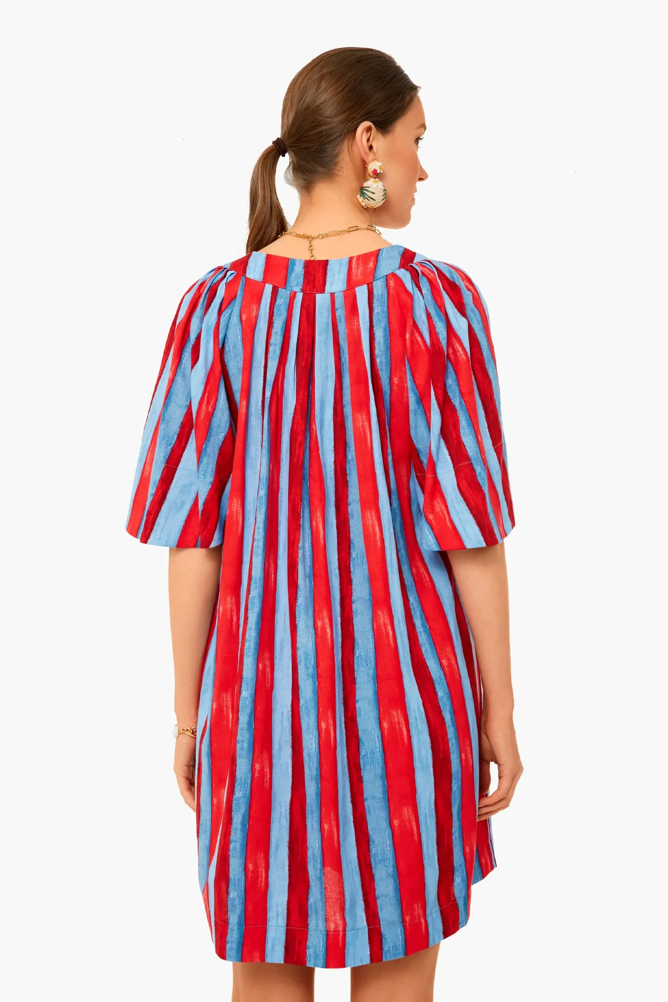 Painterly Stripe Finley Flutter Sleeve Dress