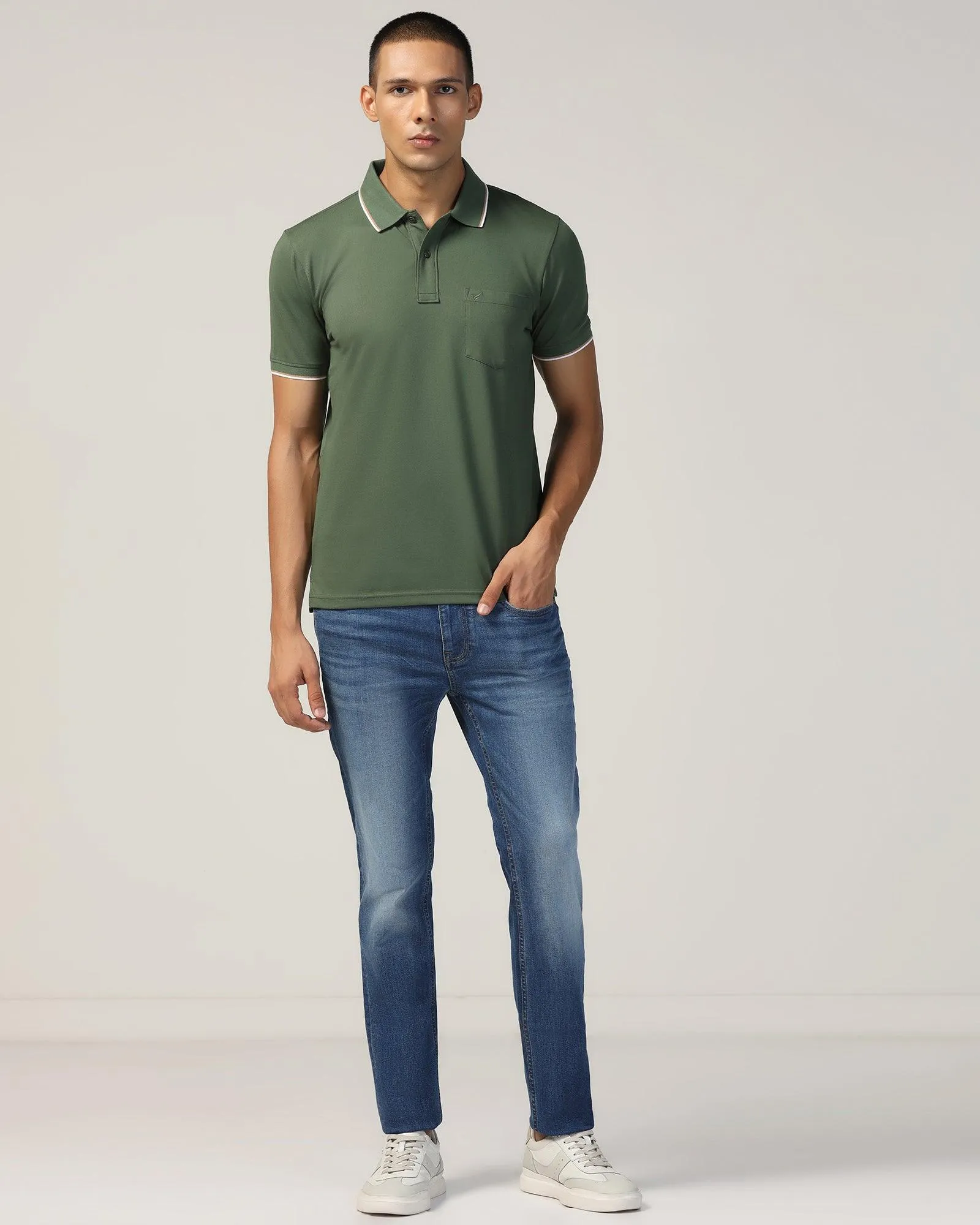 Polo Thyme Green Solid T-Shirt - Andro