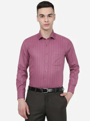 Purple Striped Slim Fit Formal Shirt | Greenfibre