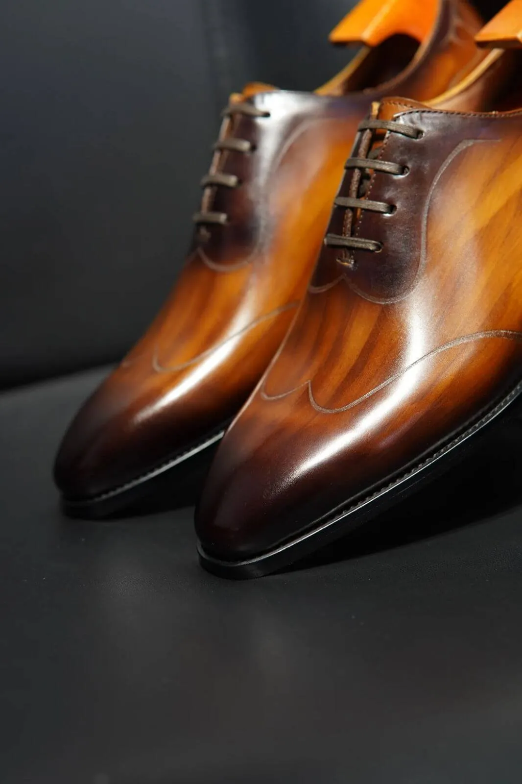 Regal Patina Oxfords - Amber Brown