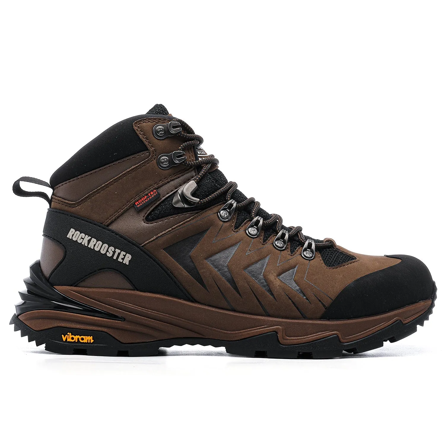 ROCKROOSTER Williamsburg Brown 6 Inch Waterproof Hiking Boots with VIBRAM® Traction Lug Outsole  OH22121