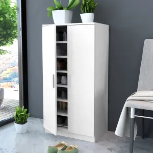 Shoe Cabinet 7 Shelves White