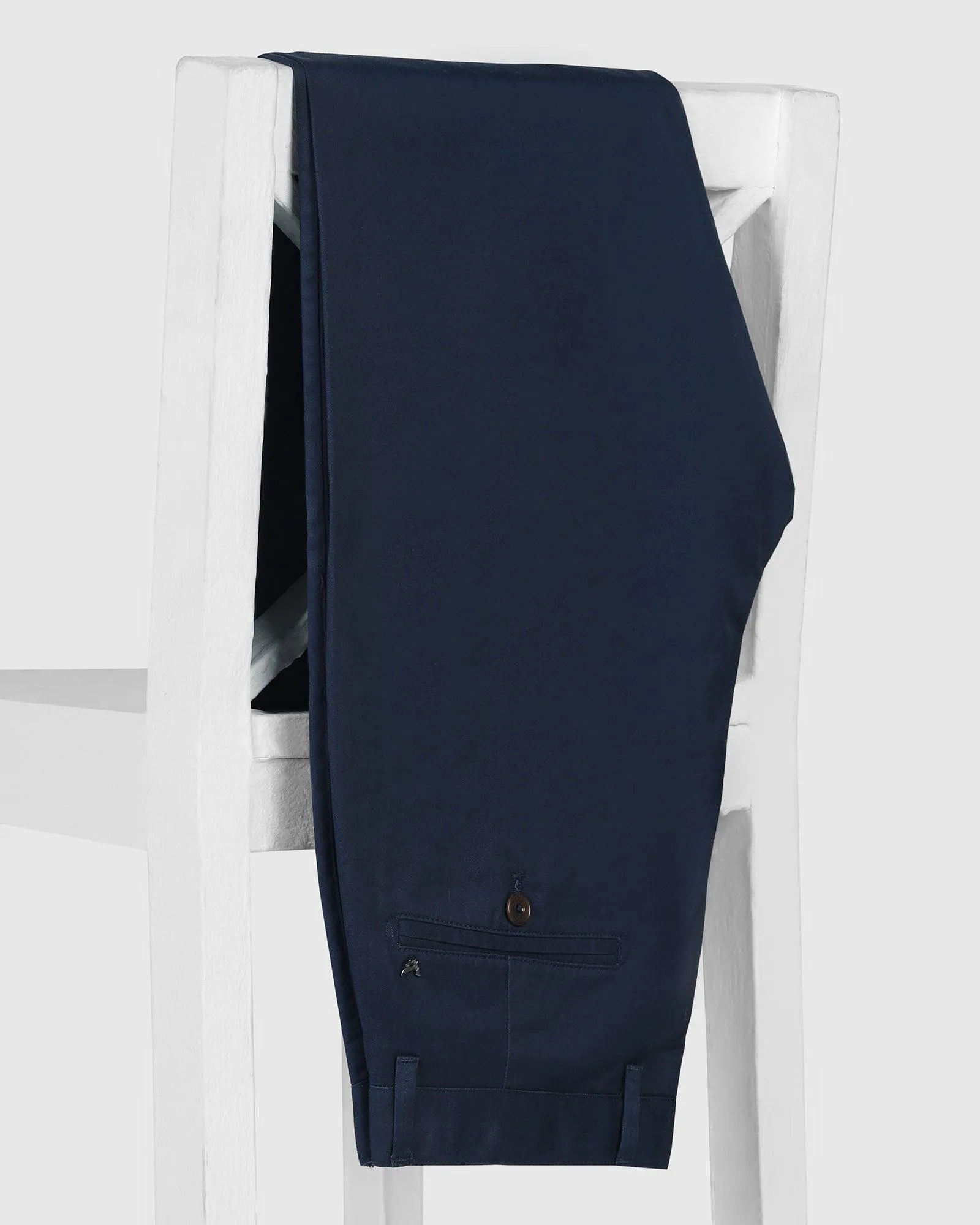 Slim Fit B-91 Casual Navy Solid Khakis - Marico