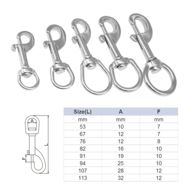 Stainless Steel Swivel Single Hook Pet Leash Hook, Specification: 80mm