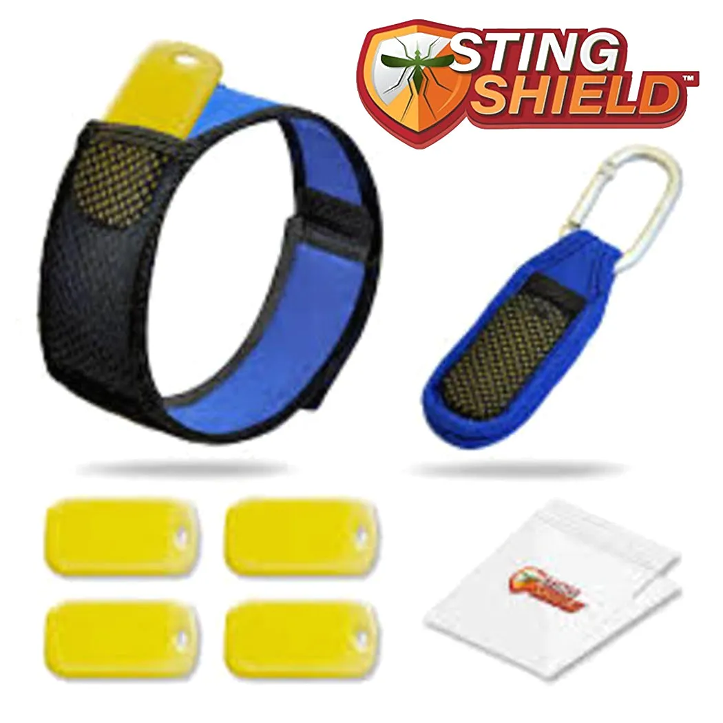 Sting Shield Mosquito Repellent Bracelet & Quick Clip (Blue)