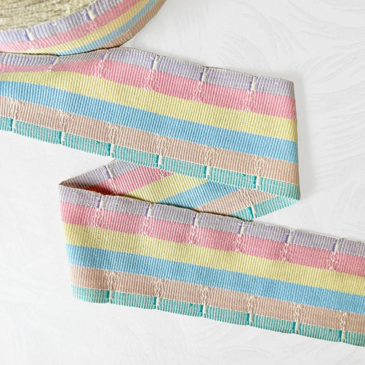 Striped Cotton Woven Webbing Ribbon 2.5" - Multiple Colorways