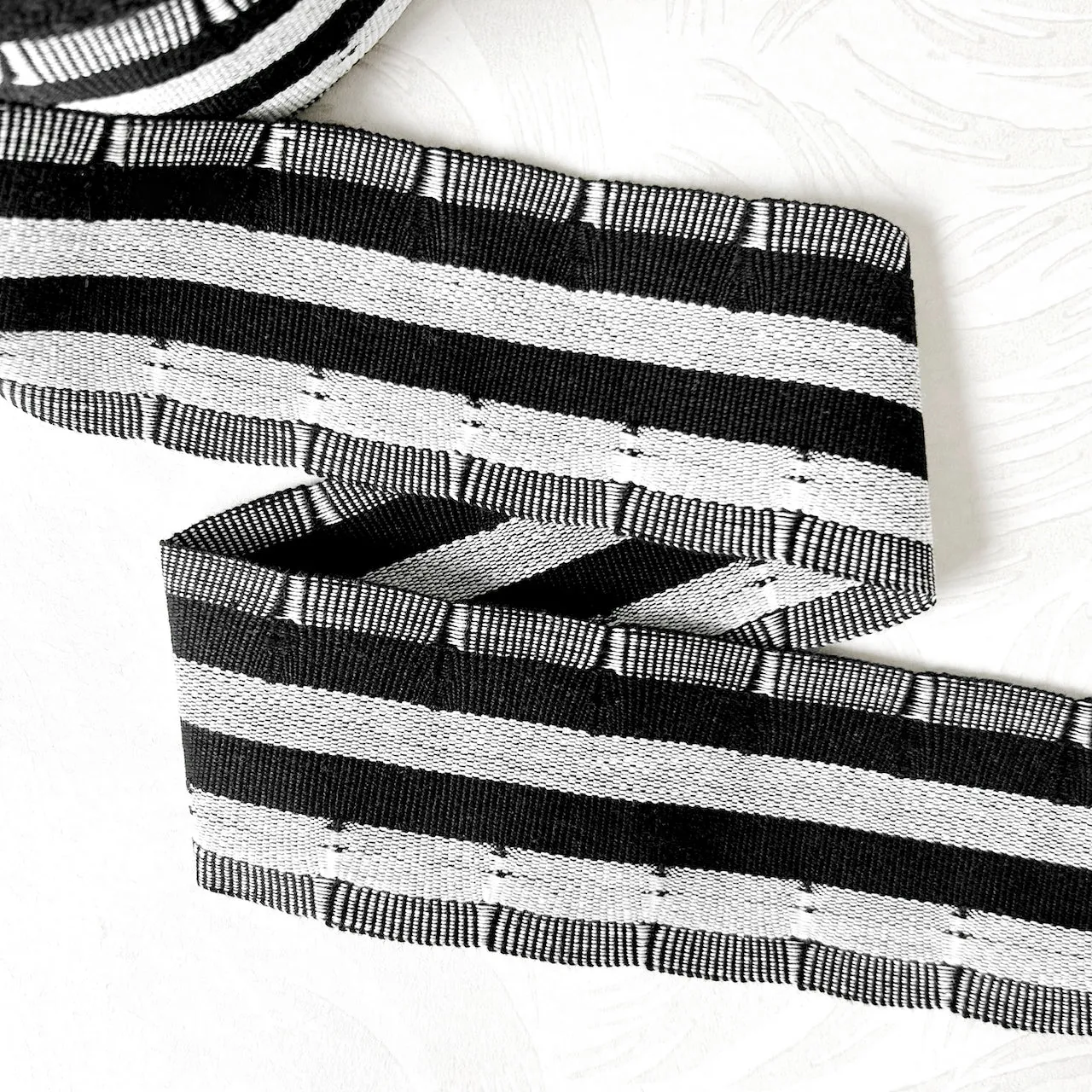 Striped Cotton Woven Webbing Ribbon 2.5" - Multiple Colorways