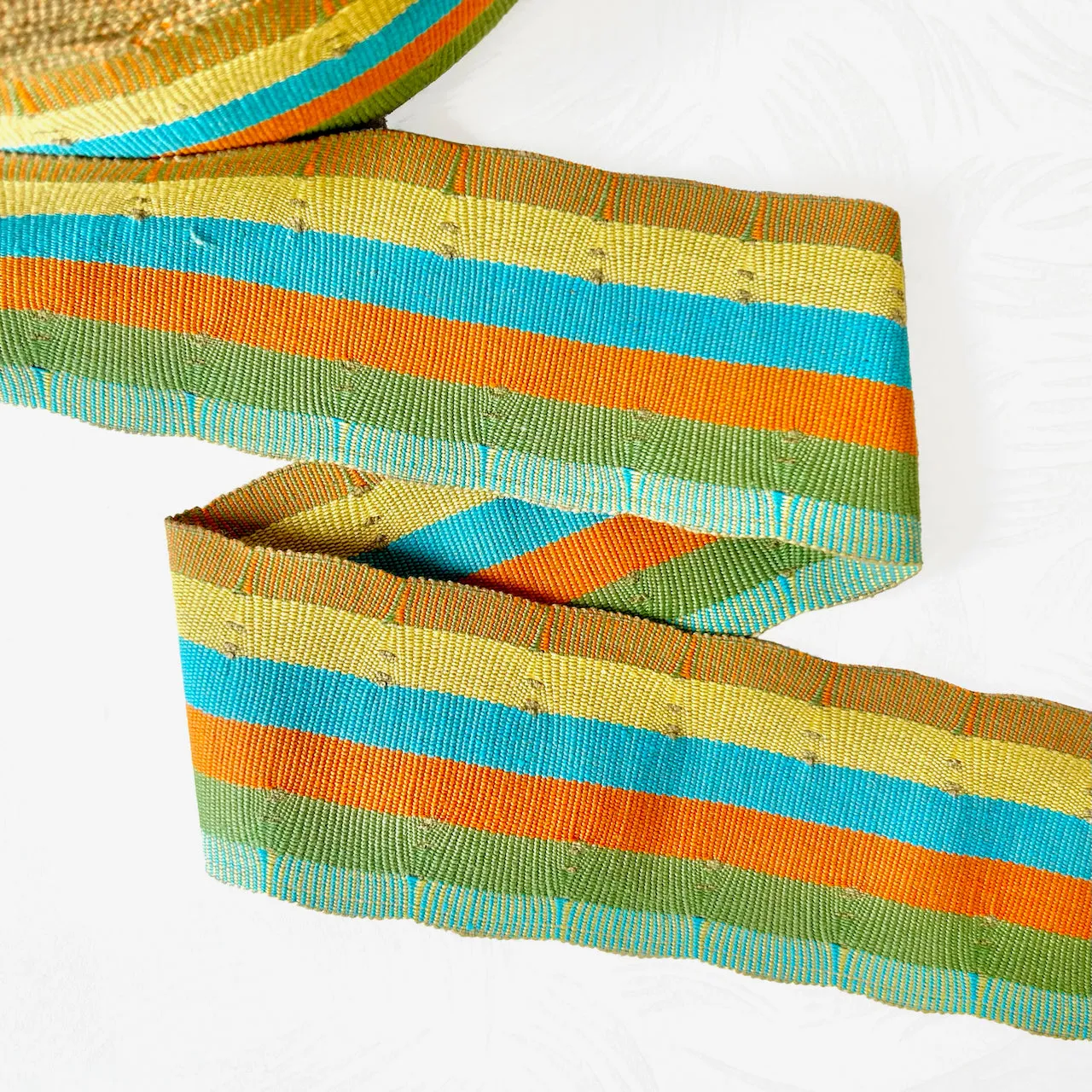 Striped Cotton Woven Webbing Ribbon 2.5" - Multiple Colorways