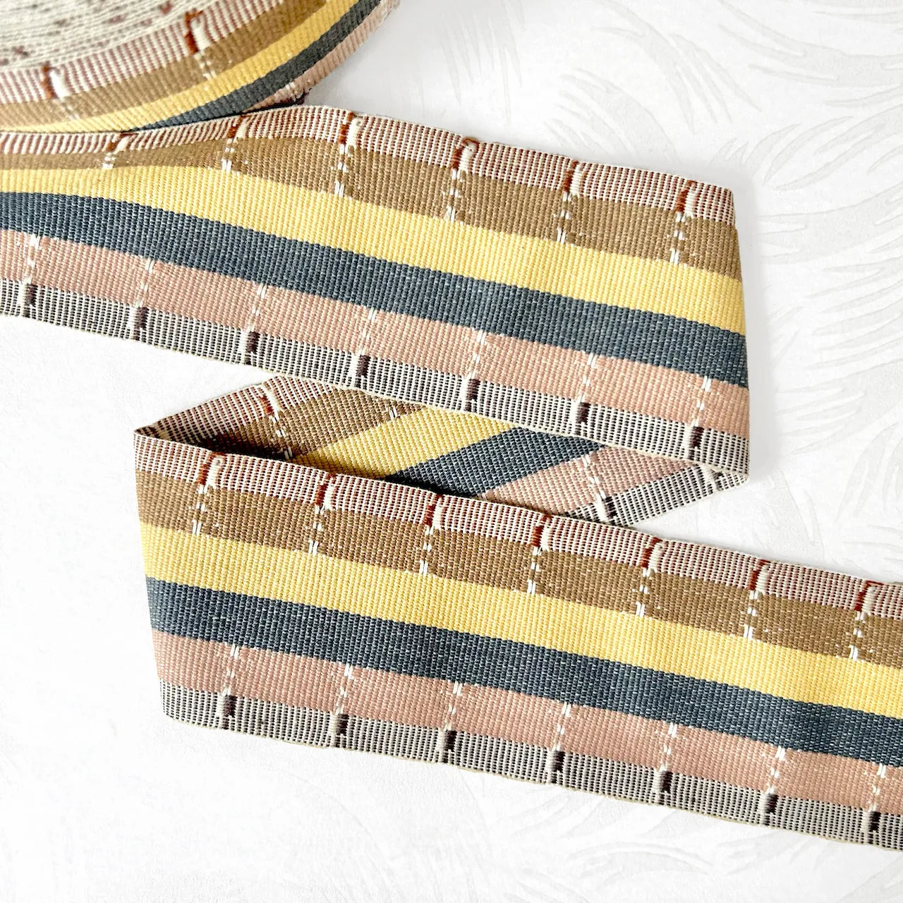 Striped Cotton Woven Webbing Ribbon 2.5" - Multiple Colorways