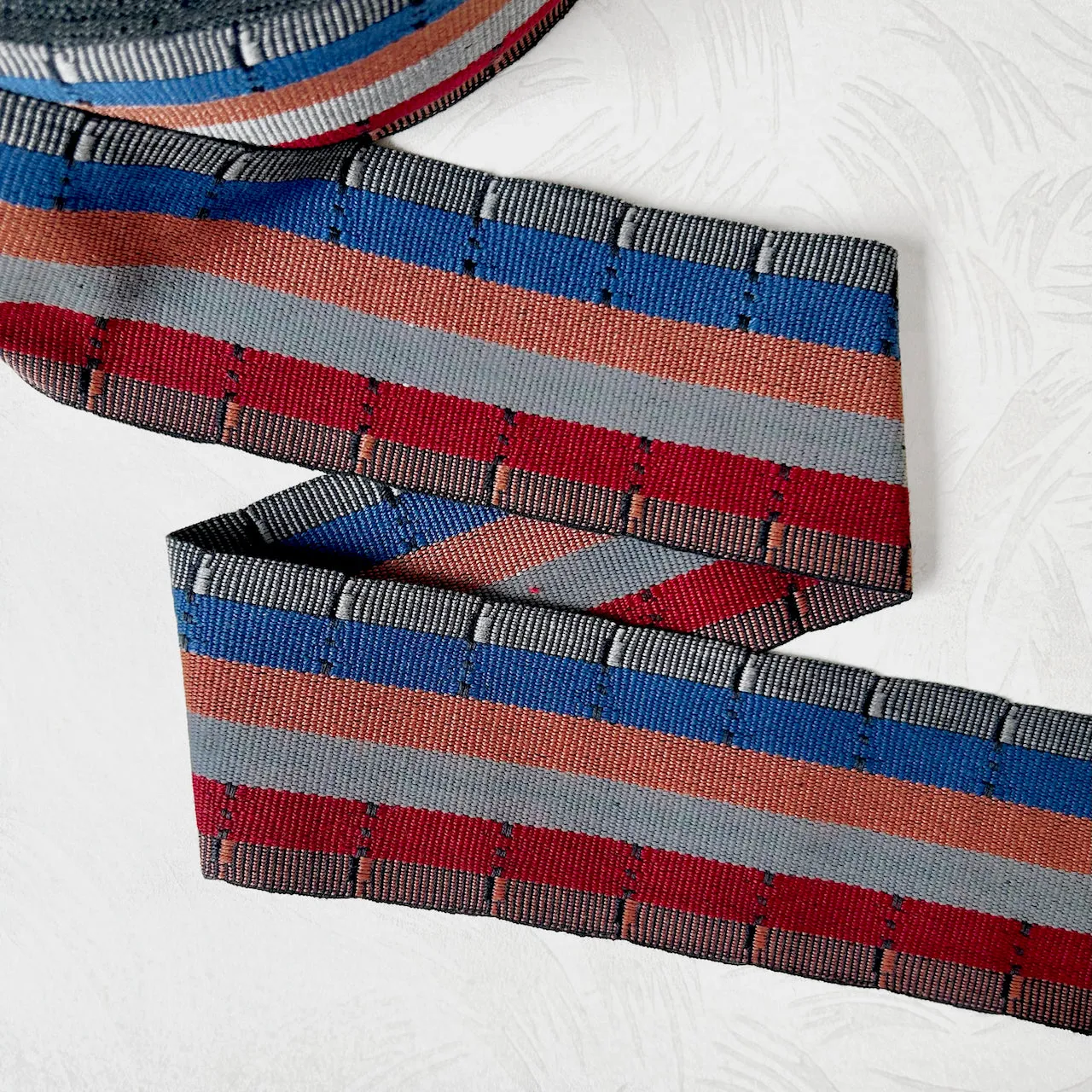 Striped Cotton Woven Webbing Ribbon 2.5" - Multiple Colorways