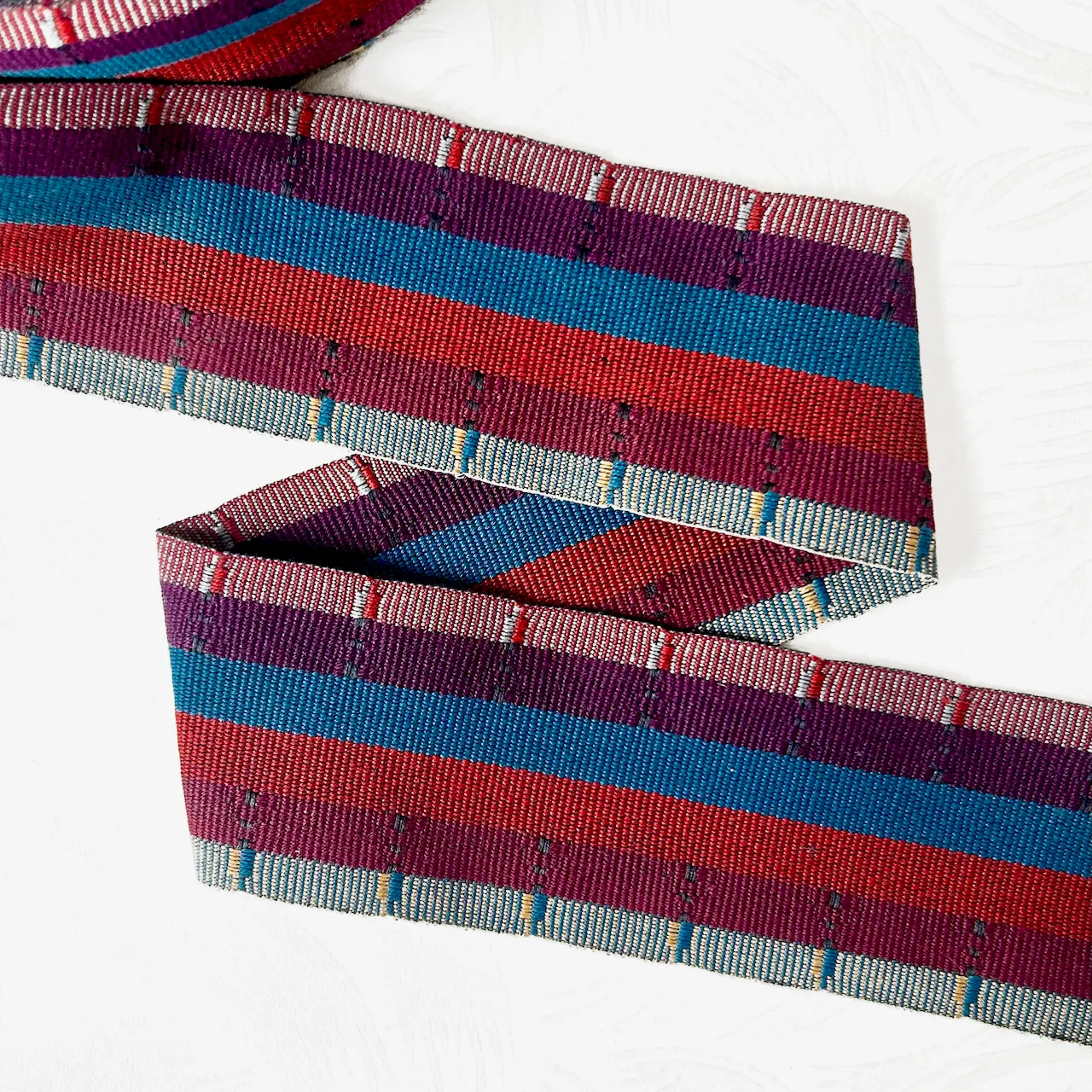 Striped Cotton Woven Webbing Ribbon 2.5" - Multiple Colorways