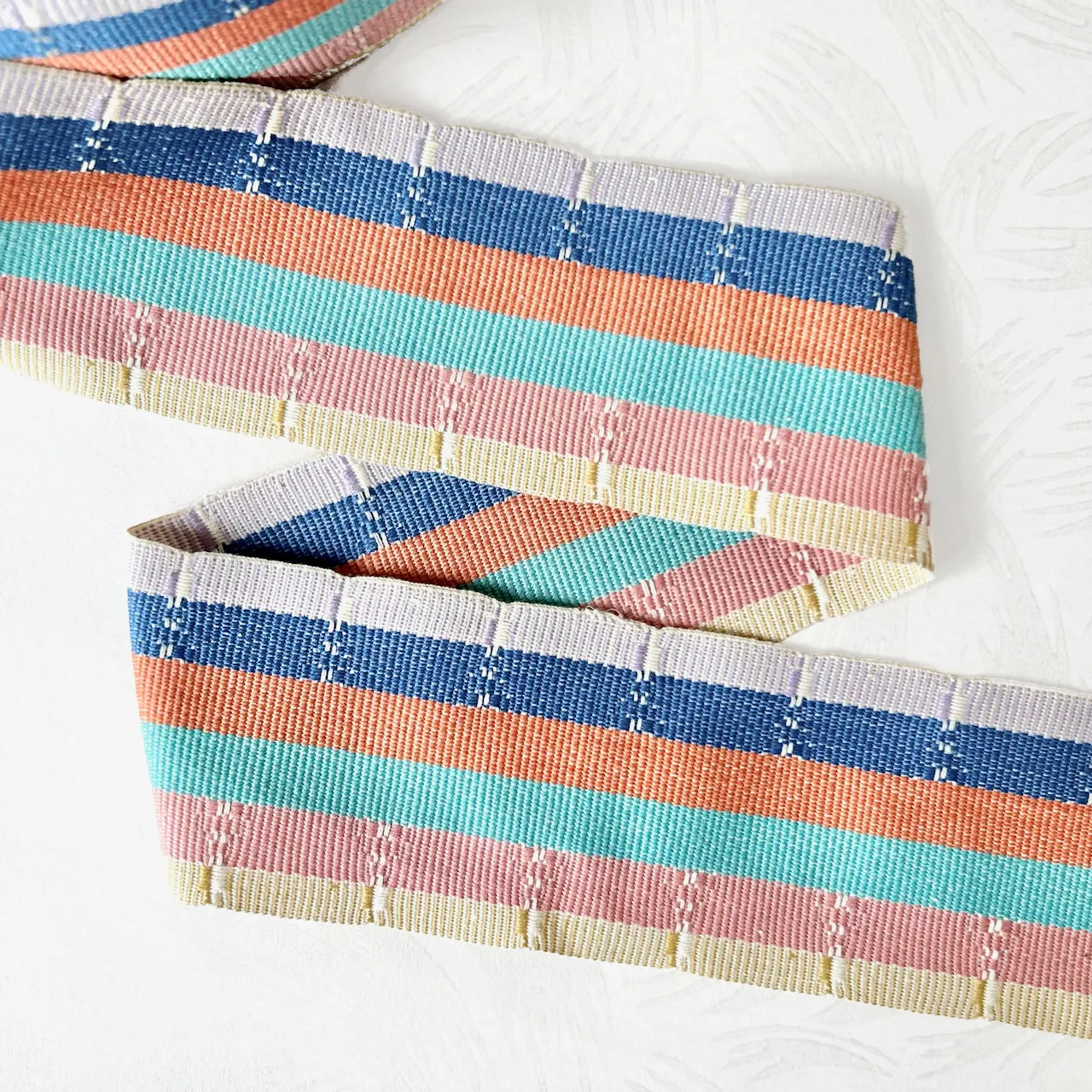 Striped Cotton Woven Webbing Ribbon 2.5" - Multiple Colorways