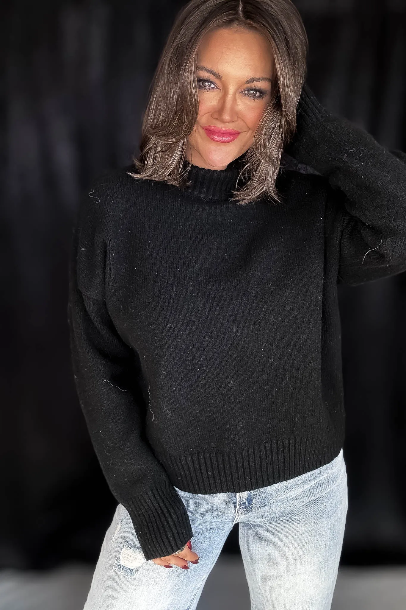 Super Stylish Black High-Neck Sweater