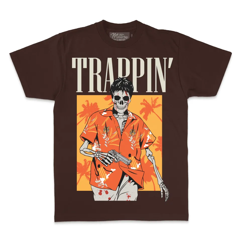 Trappin Skullface - Brown T-Shirt