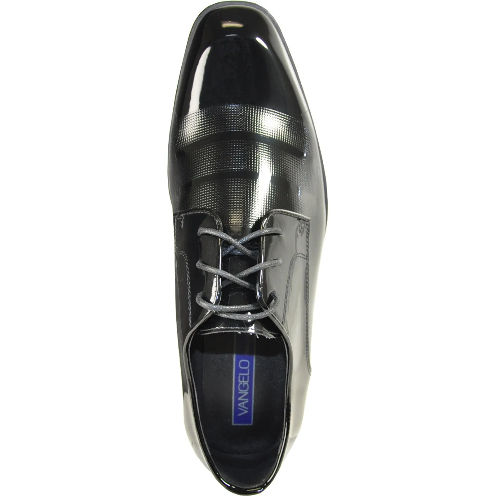 VANGELO Men Dress Shoe ROCKEFELLER Oxford Formal Tuxedo for Prom & Wedding Black Patent - Wide Width Available