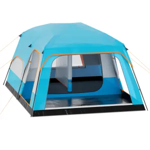 versatile Camping Tents, Family Tent with 2 Rooms, 5-8 Person Large Tent with 3 Doors for Camping, Waterproof Double Layer Tent for Picnic Survival Hiking Traveling, Blue