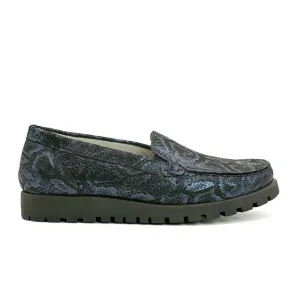 Waldlaufer Hegli 549001 Slip On Loafer (Women) - Blue Snake