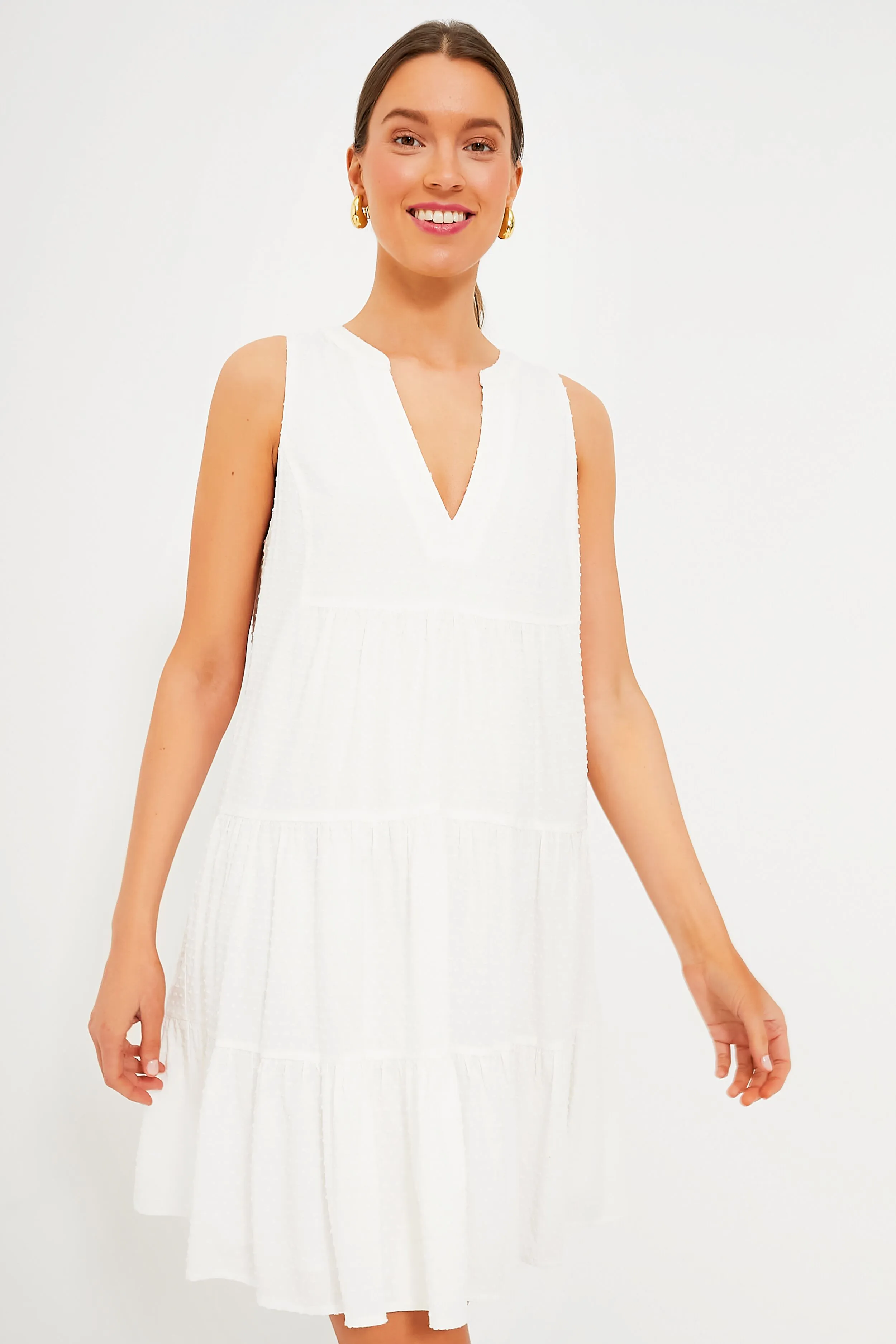 White Swiss Dot Sleeveless Kenzo Dress